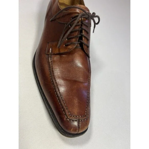 MEZLAN MENS SOLID COGNAC BROWN LACE-UP OXFORD TOE LEATHER DRESS SHOES-9.5 M - Picture 11 of 16